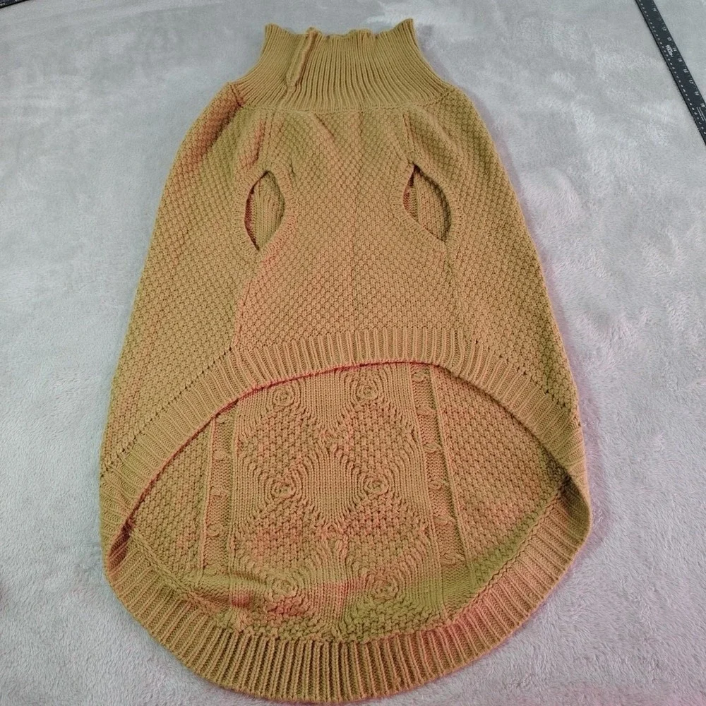 Fisherman Style Dog Sweater 3XL Tan Cape Cod Fall Spring Walks Stylish Big‎